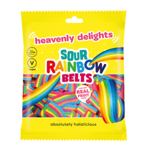 Heavenly Delights’ Sour Rainbow Belts 70g x 24