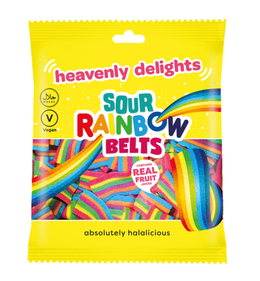 Heavenly Delights’ Sour Rainbow Belts 70g x 24