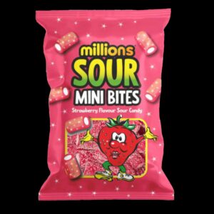 Millions Sour Mini Bites Strawberry 140g x 12
